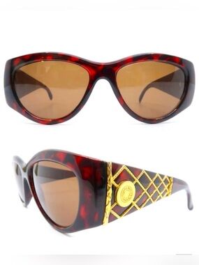 Vintage 1990’s Rochas Paris Sunglasses Gold Detail, Mod 9019-01, Made in France